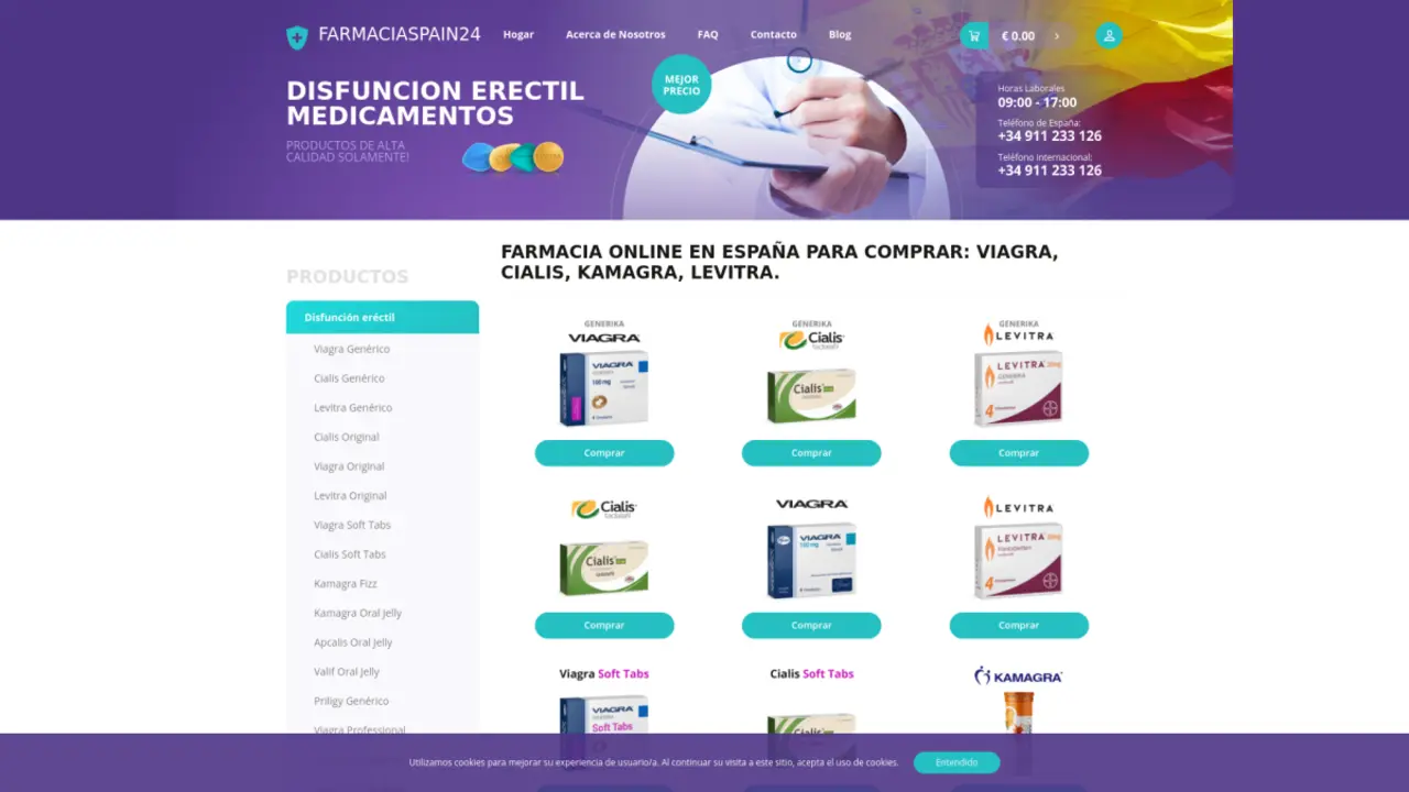Detailed Review of Spain's Top Online Pharmacy: Viagra, Cialis, Kamagra, and Levitra at Farmaciaspain24.com