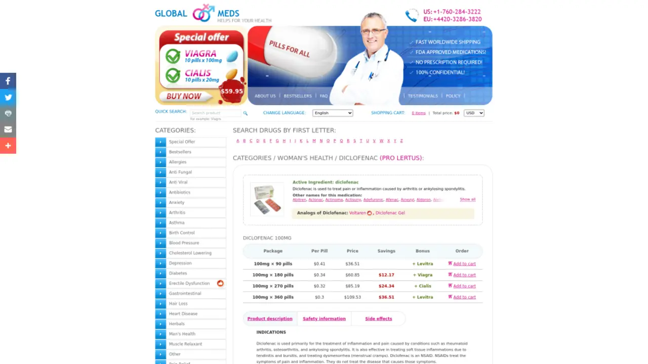 Order Pro lertus Diclofenac Safely - Your Trusted Canadian Pharmacy