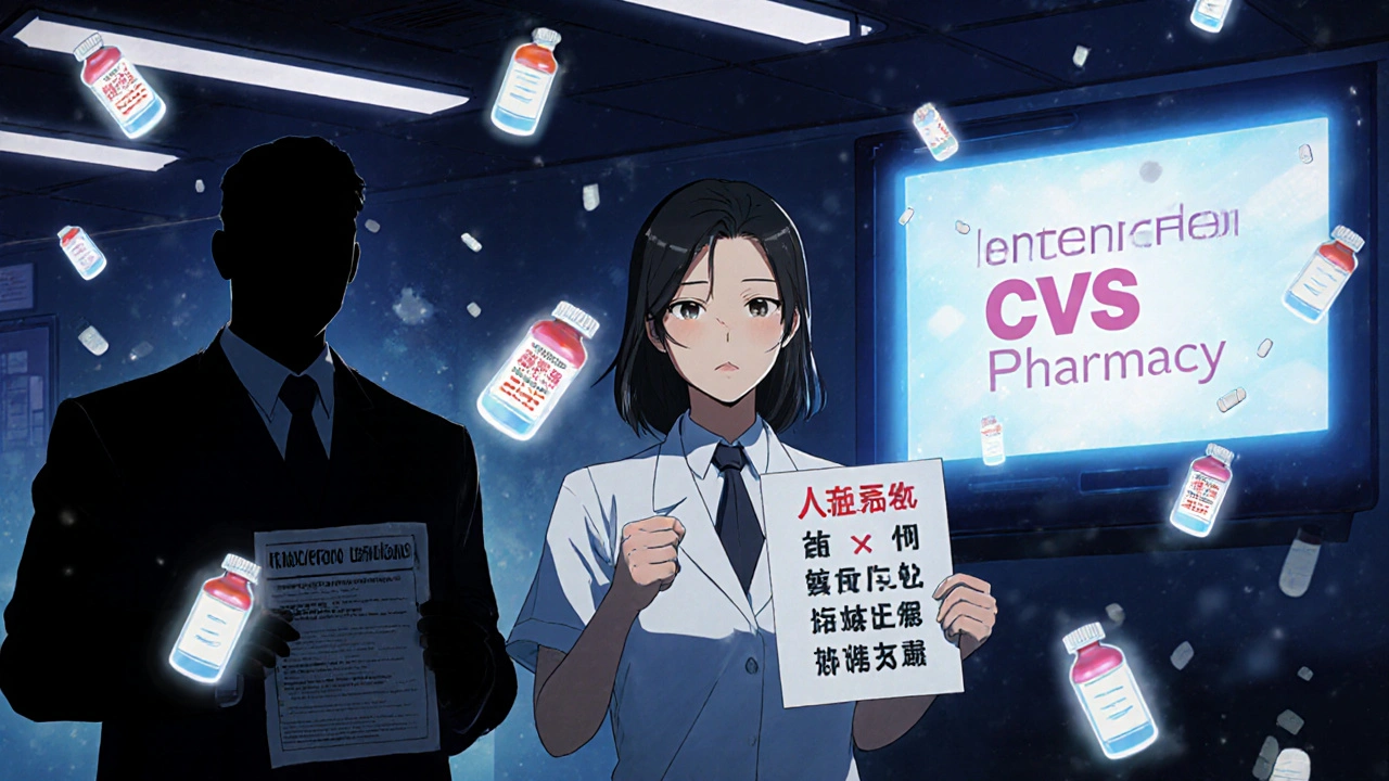 A patient holds up evidence of a missing language sign as a regulatory inspector appears in the background.