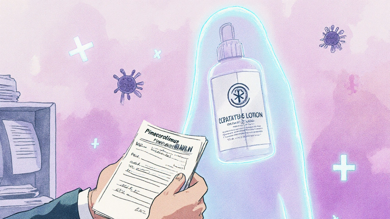 Patient transitioning from steroid cream to non-steroid treatment, ghostly fading of old medication.