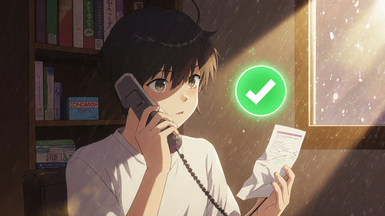 Person holding test result with glowing green checkmark, emotional moment at home