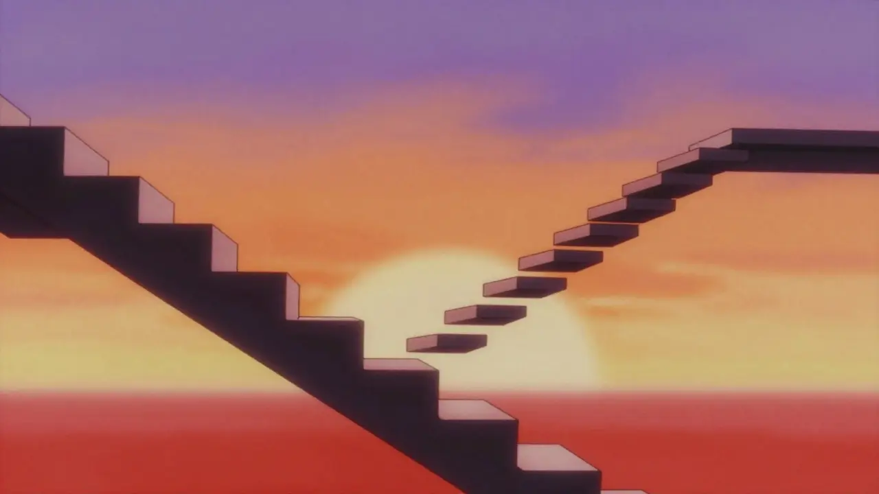 Descending stairs symbolizing the difficult final stages of a medication taper