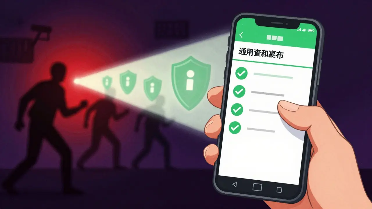 Anime hand holding phone with safety shield blocking scams