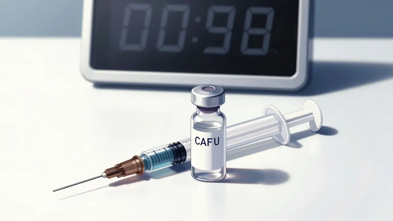Retro anime insulin vial and syringe setup
