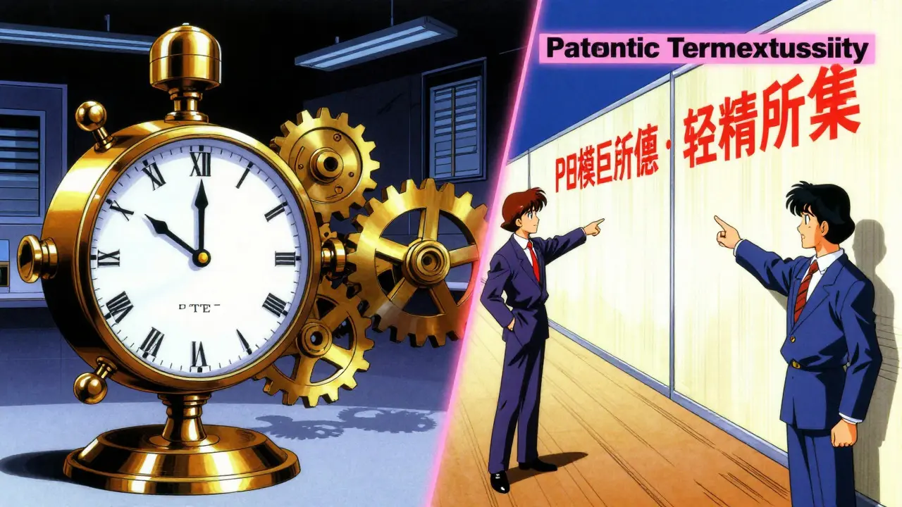 Anime comparison of patent extension vs exclusivity walls