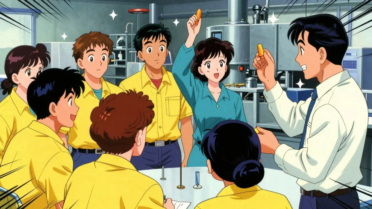 Manga style workers learning to use hearing protection devices