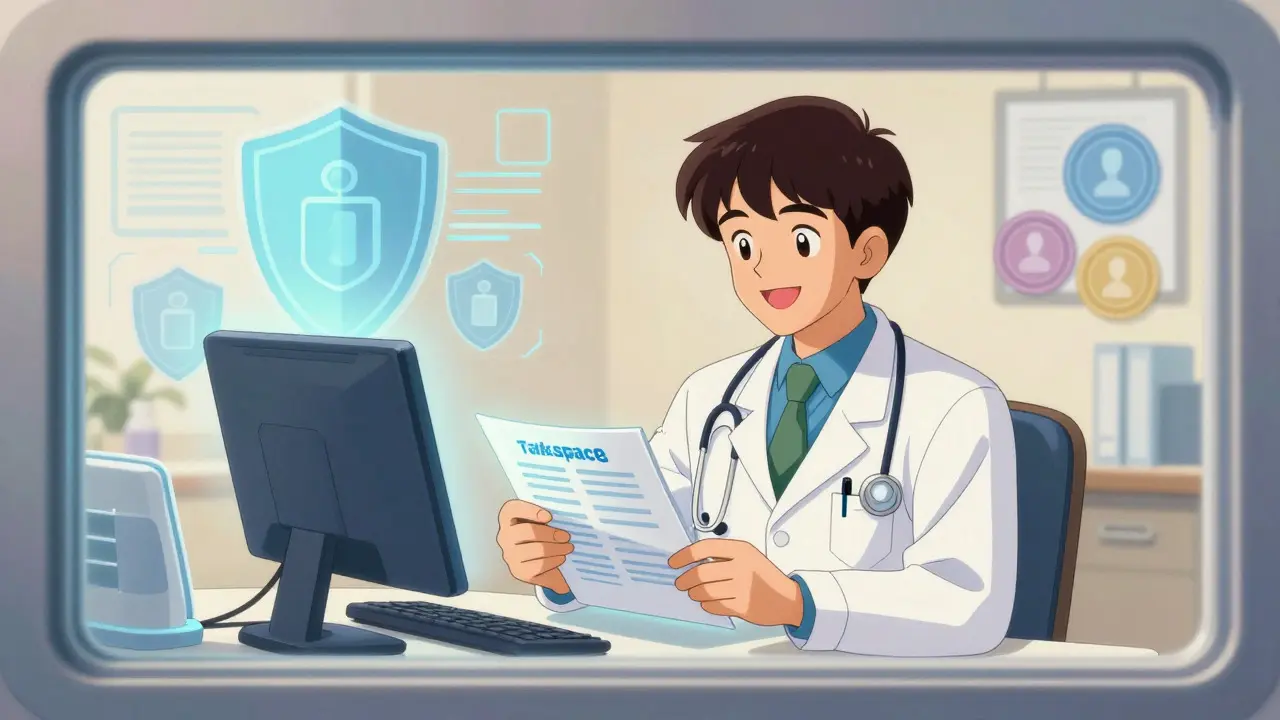 Doctor conducting safe virtual telehealth consultation with patient