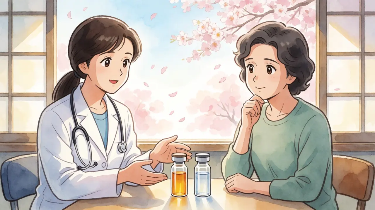 Doctor discussing hormone therapy options with patient